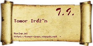 Tomor Irén névjegykártya